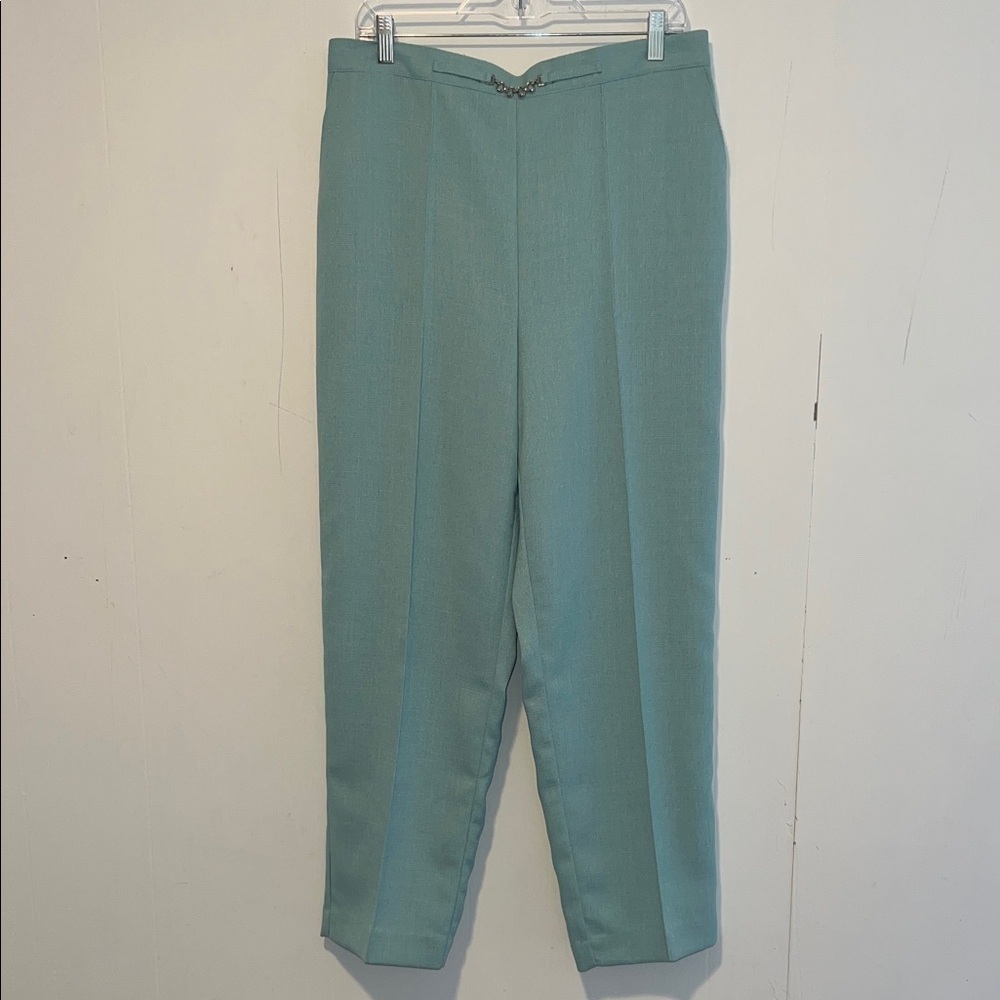 Alfred Dunner Seafoam Green Straight-Leg Dress Pants Size 14 0327265